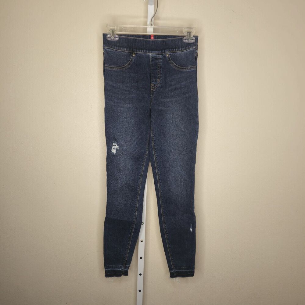 SPANX Women’s Size XS Distressed Skinny Jeans Stretch Medium Wash #20203r